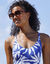 Maillot de bain 1 pièce, imprimé (bleu / écru)