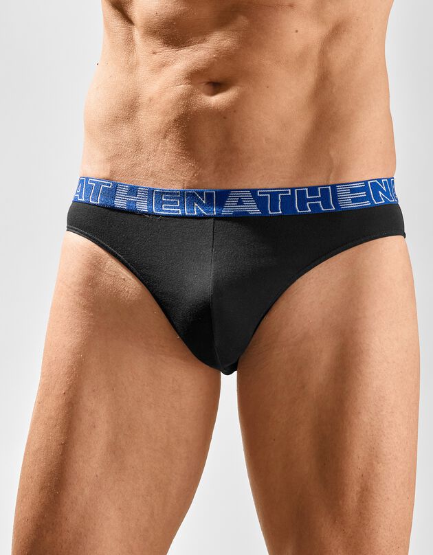 Slip uni coton Basic Color - lot de 3 (noir + marine + bleu)