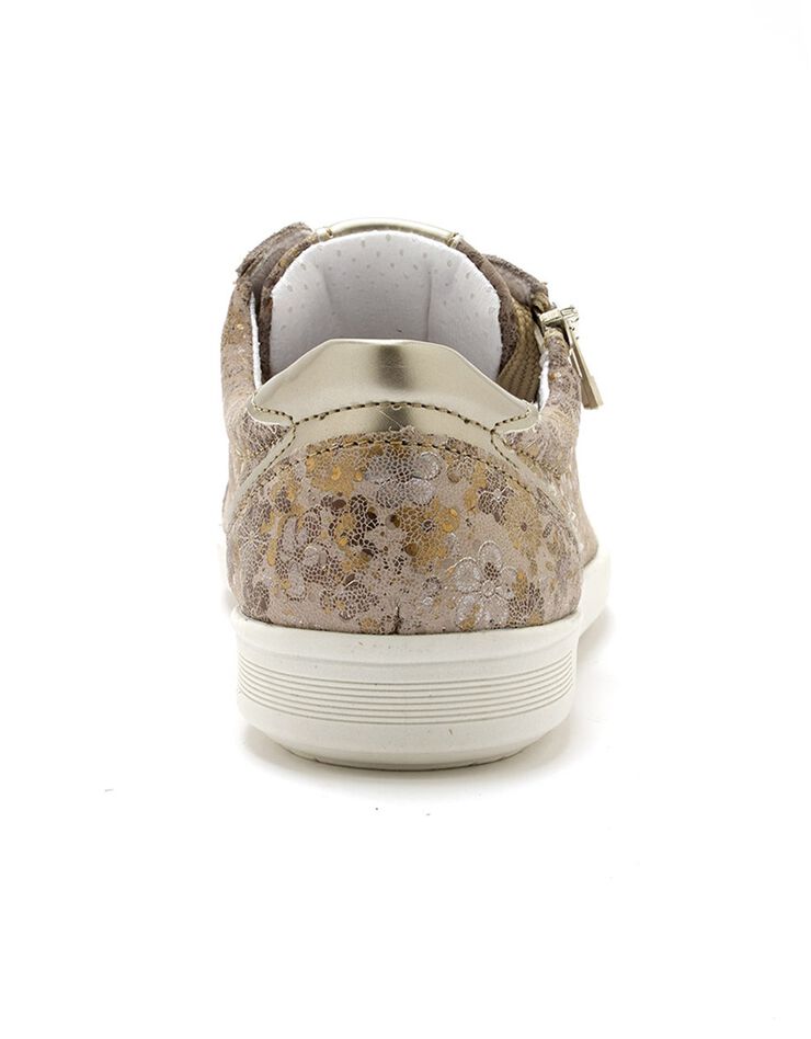 Baskets cuir imprimée beige - grande largeur (beige) Baskets cuir imprimée beige - grande largeur (beige)