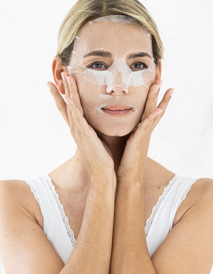 Masque de soin hydratant(1) en lyocell imprégné Institut L'Action® - Aloe Vera, lot de 4 (aloe vera)