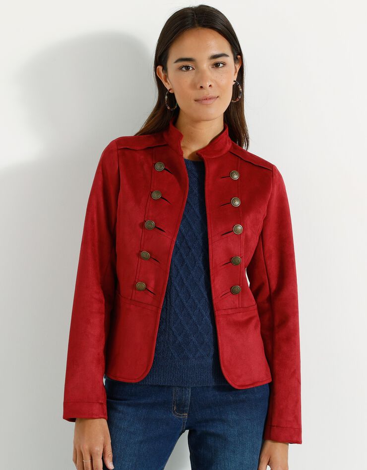 Veste officier suédine, cerise Blancheporte