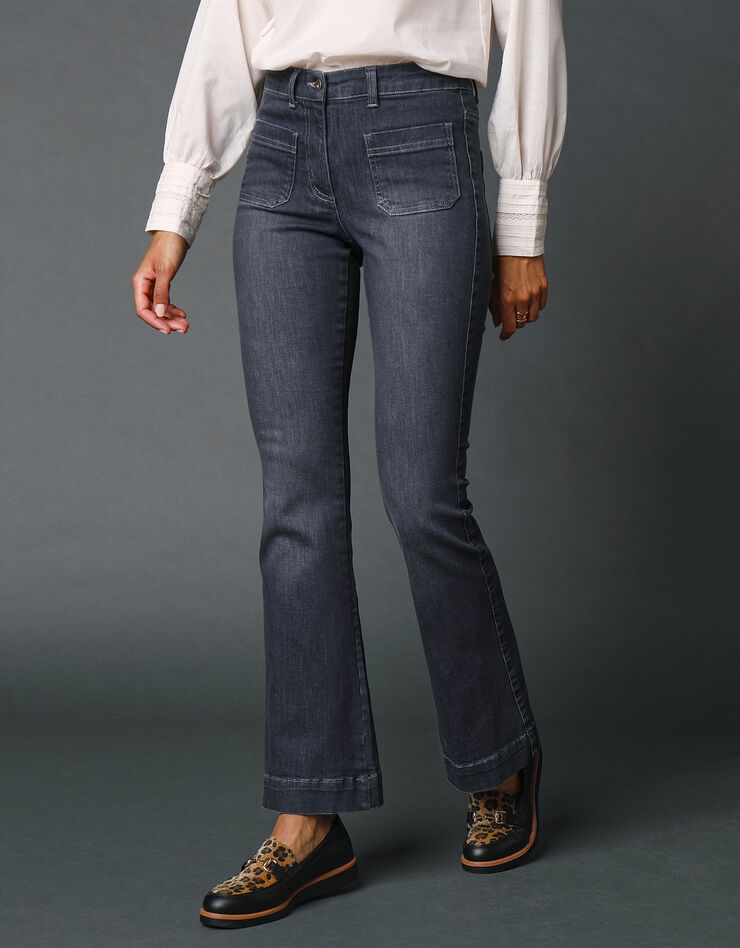 Jean bootcut poches plaquées (marine) Jean bootcut poches plaquées (marine)