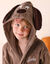 Peignoir de bain enfant personnalisable chien à capuche, éponge coton - 340 g/m² (chocolat)