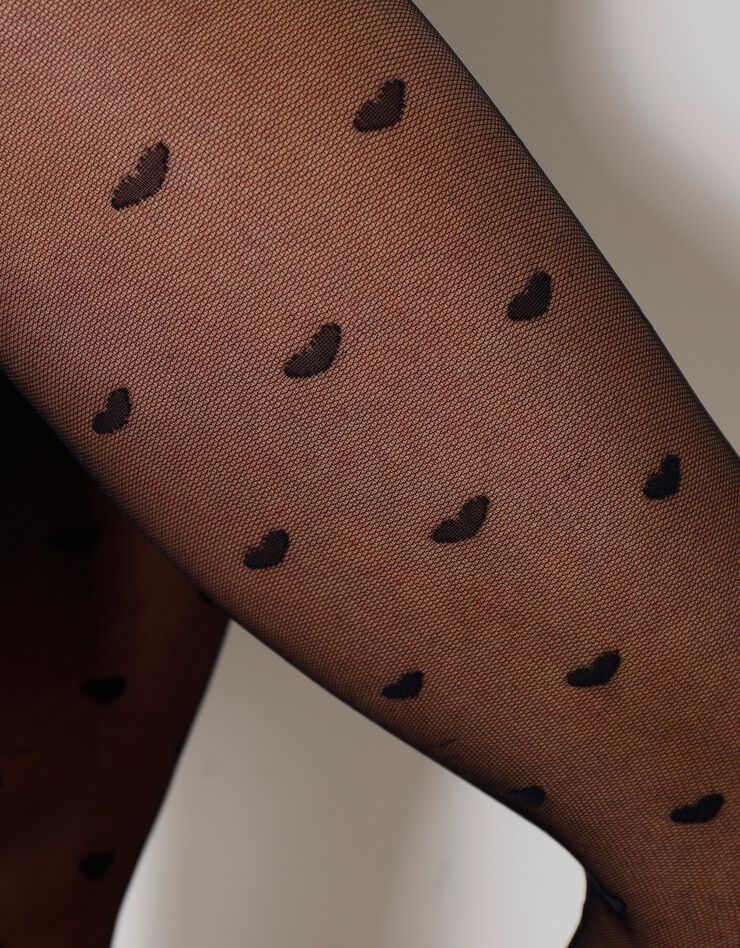 Collants motif "coeurs" - lot de 2 (noir) Collants motif "coeurs" - lot de 2 (noir)