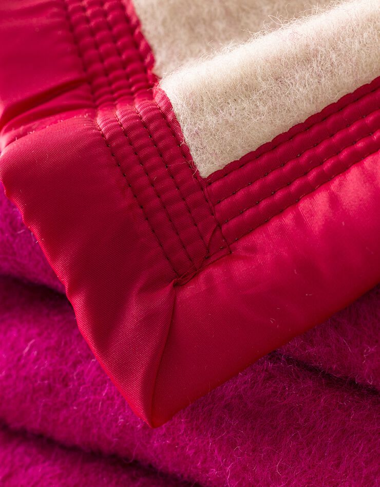 Couverture bicolore laine 800g/m2 (rose pivoine)