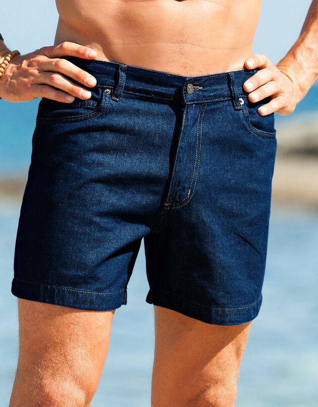 Short jean élastiqué côtés (stone)