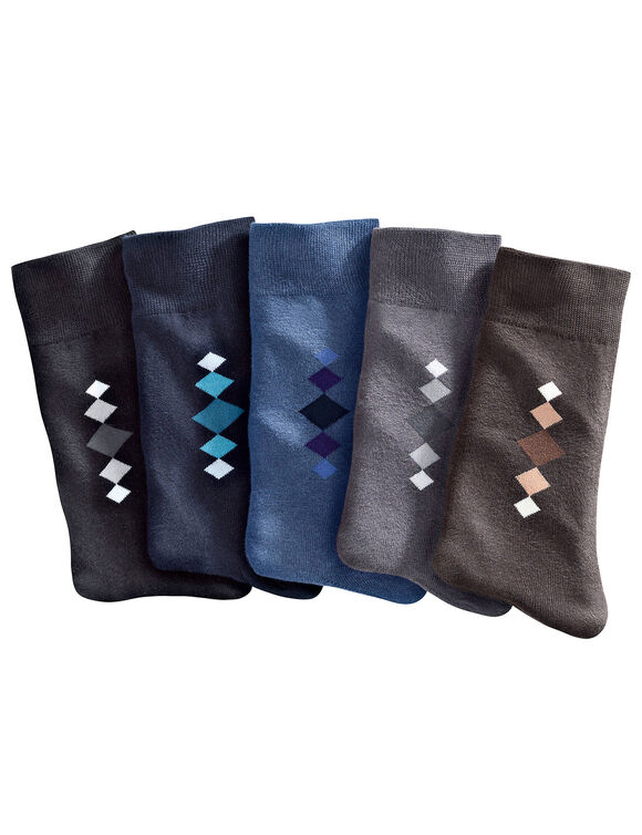Mi-chaussettes fantaisie - lot de 5 paires (classique)