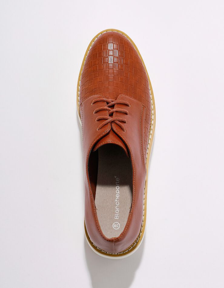 Derbies compensés effet tissé - caramel (caramel) Derbies compensés effet tissé - caramel (caramel)