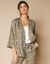 Kimono fluide imprimé, viscose (kaki / corail)