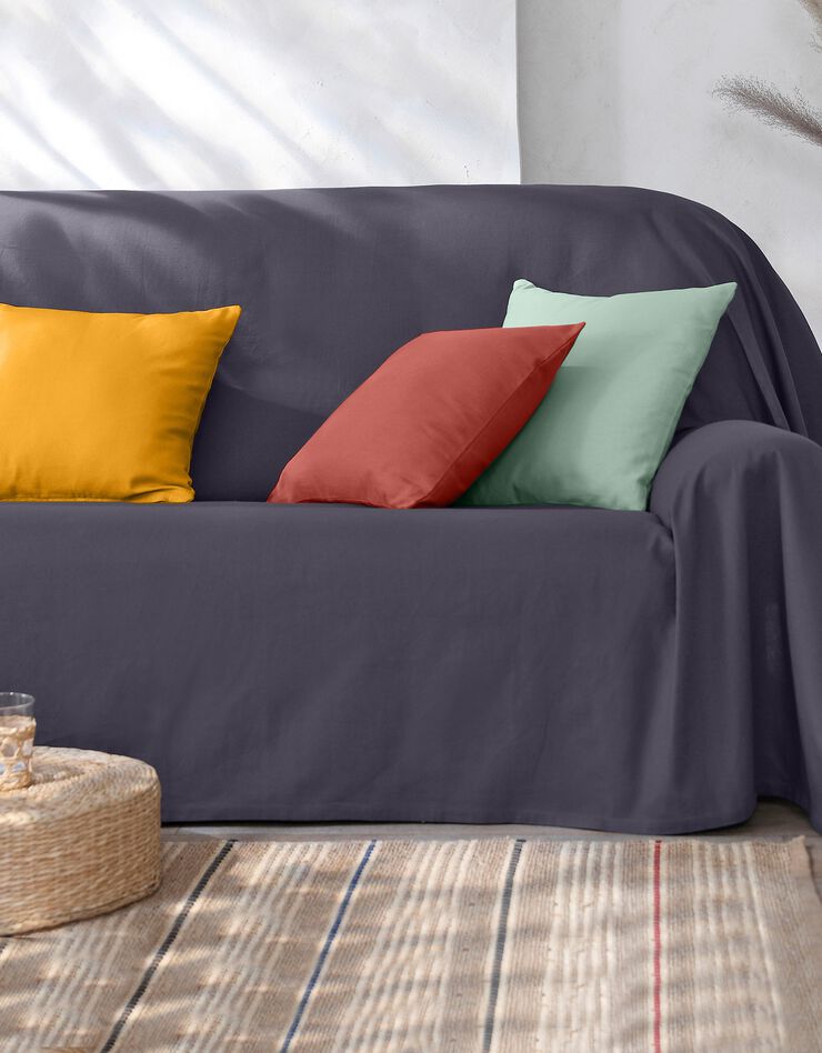 Housse de coussin unie bachette - lot de 2 (jaune)