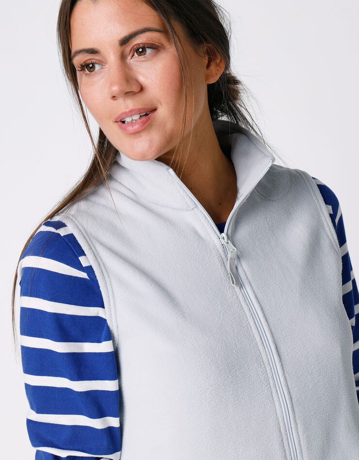 Veste polaire zippée sans manches (gris perle) Veste polaire zippée sans manches (gris perle)