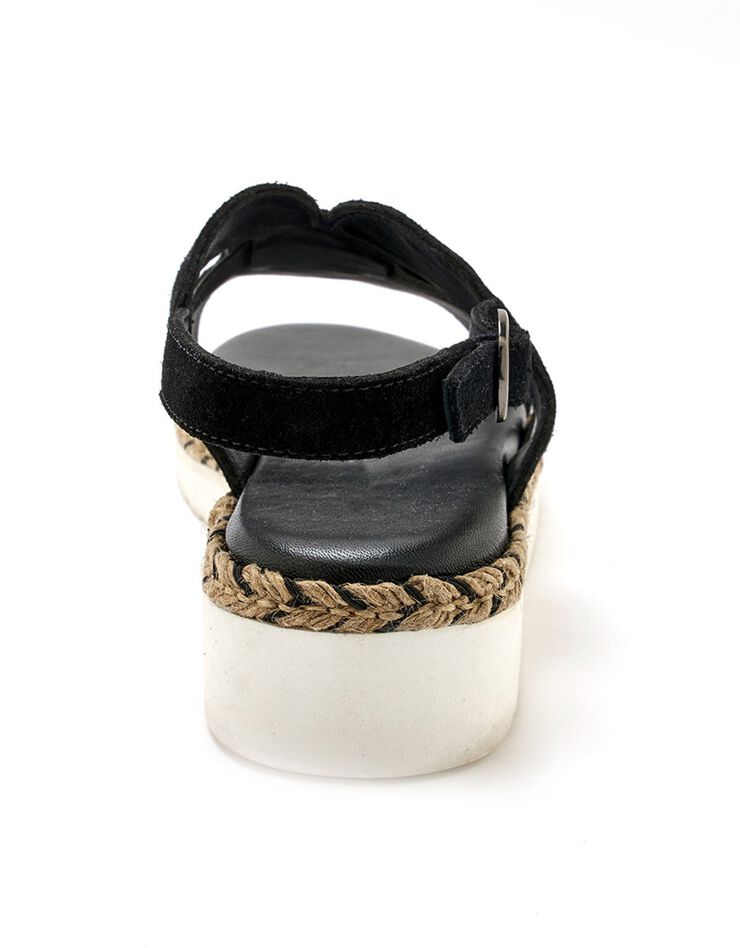 Sandales ouvertes compensées style sabot (noir) Sandales ouvertes compensées style sabot (noir)