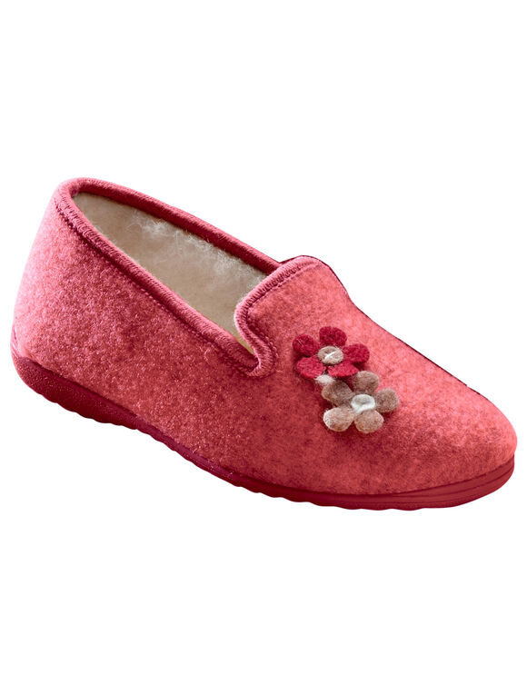 Pantoufles fleurs (framboise)