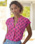 Blouse sans manches imprimée, crépon (rose)