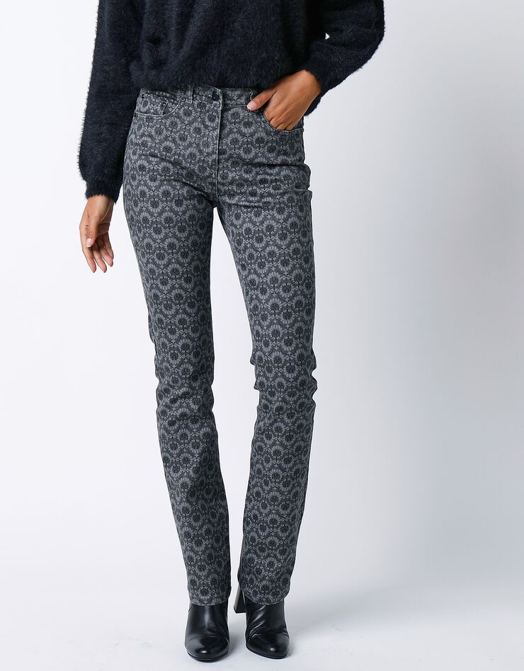 Pantalon imprimé (gris / noir) Pantalon imprimé (gris / noir)