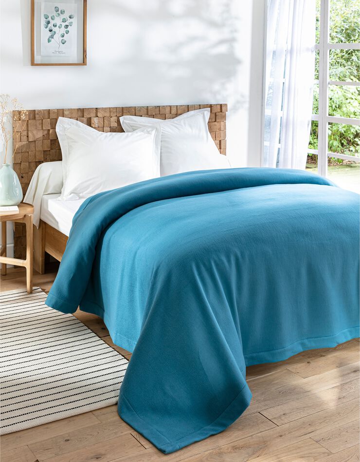 Couverture en flanelle 420g/m² (bleu paon)