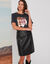 T-shirt loose imprimé à message (anthracite)