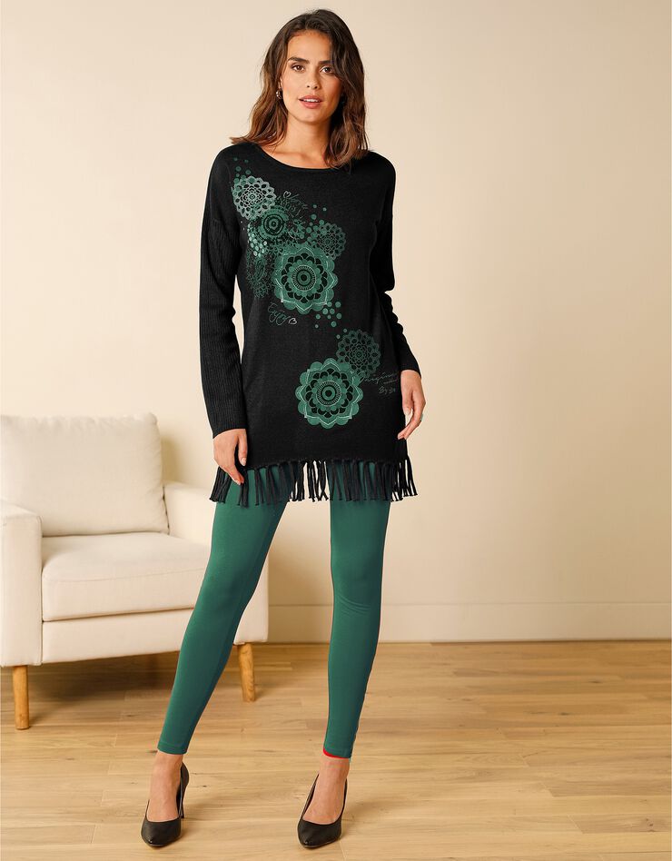 Legging bas de jambe zippé taille élastiquée (vert sapin) Legging bas de jambe zippé taille élastiquée (vert sapin)