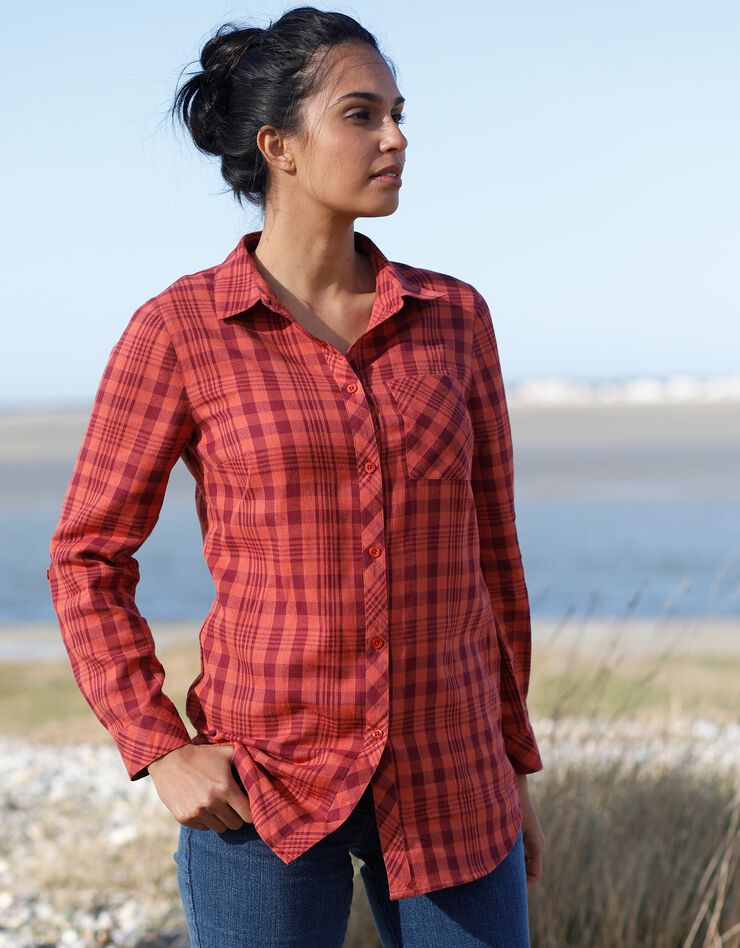 Chemise flanelle carreaux bicolores (prune / tomette) Chemise flanelle carreaux bicolores (prune / tomette)