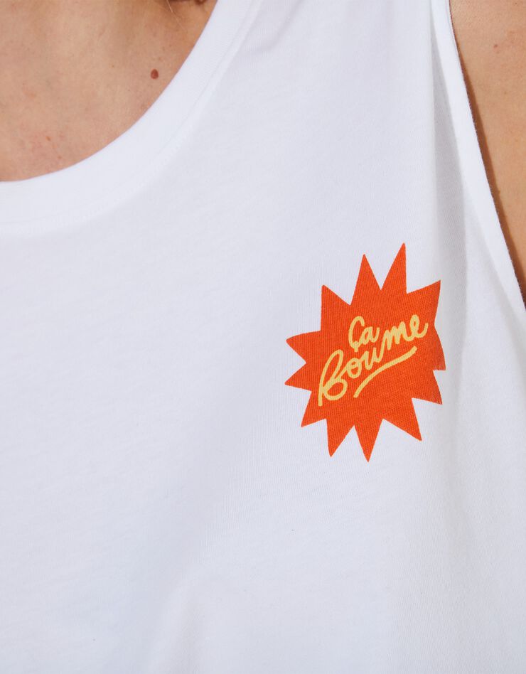 Tee-shirt sans manches imprimé femme collection Lulu la Nantaise (blanc) Tee-shirt sans manches imprimé femme collection Lulu la Nantaise (blanc)