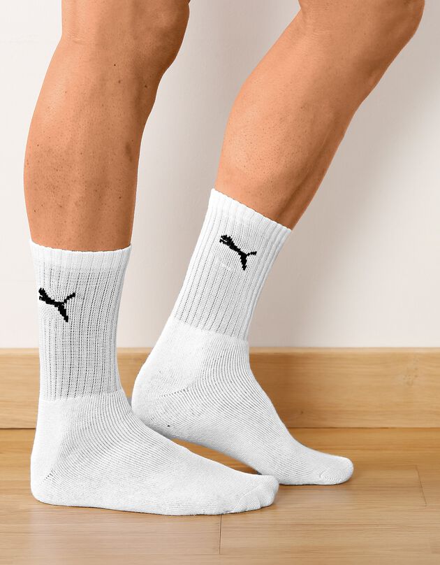 Mi-chaussettes sport - lot de 6 paires blanches (blanc)