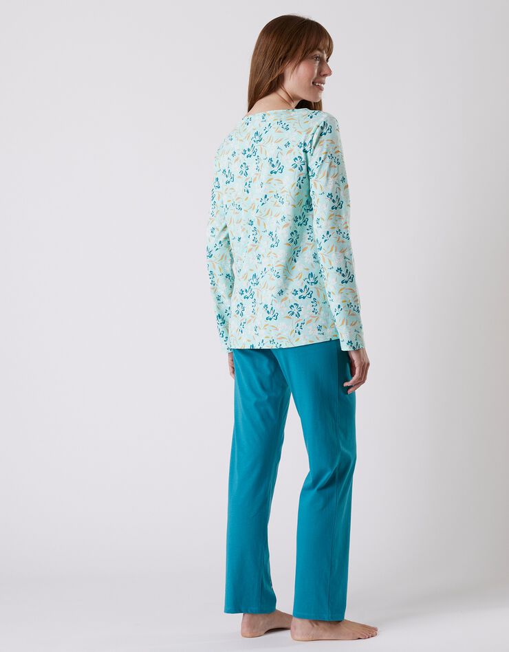 Pantalon pyjama coton imprimé "jardin secret" (émeraude) Pantalon pyjama coton imprimé "jardin secret" (émeraude)