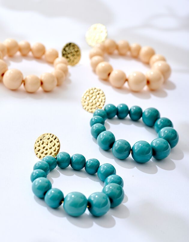Boucles d'oreilles perles Indian Summer (vert amande)
