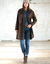 Manteau mi-long &agrave; col tailleur, boutonnage crois&eacute; (chocolat)