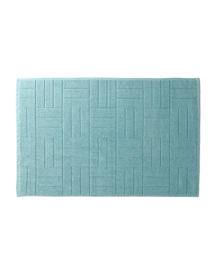 Tapis de bain éponge motif parquet (vert d'eau)