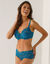 Culotte haute dentelle unie Arum (bleu canard)