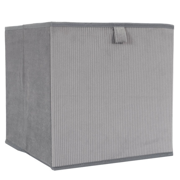 Cube de rangement pliable, velours (gris)