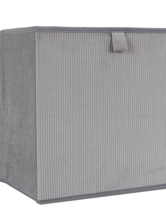 Cube de rangement pliable, velours (gris)