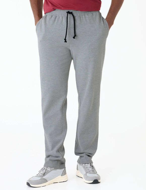 Pantalon de jogging en piqu&eacute; de coton (gris chin&eacute;)