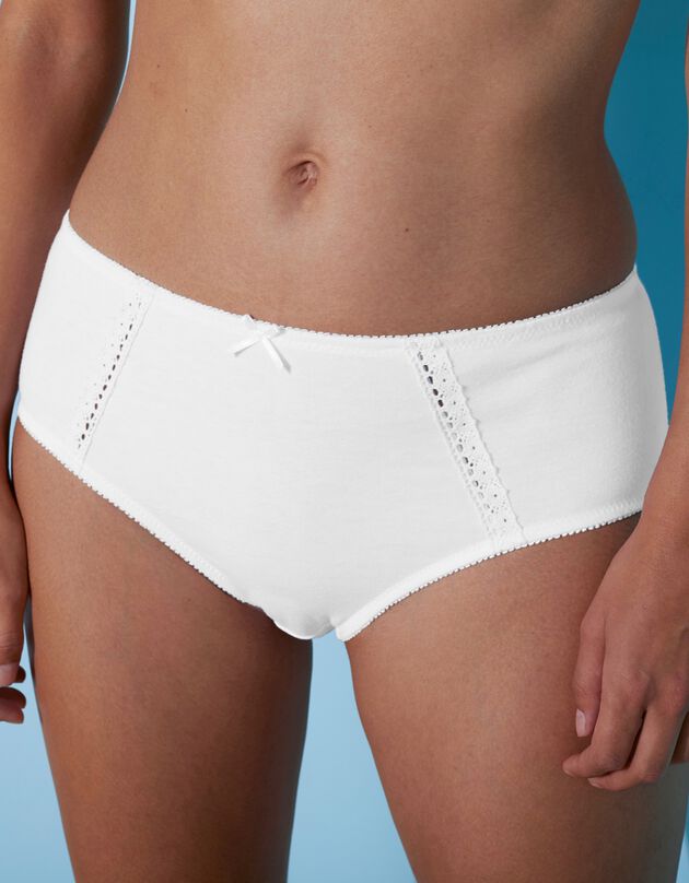 Culotte maxi en coton ajouré - Lot de 2 (blanc)