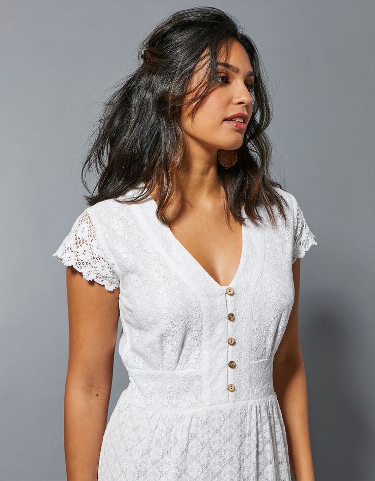 Robe longue dentelle macramé (blanc cassé) Robe longue dentelle macramé (blanc cassé)