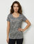 T-shirt chin&eacute; manches courtes en coton biologique(**) (noir chin&eacute;)