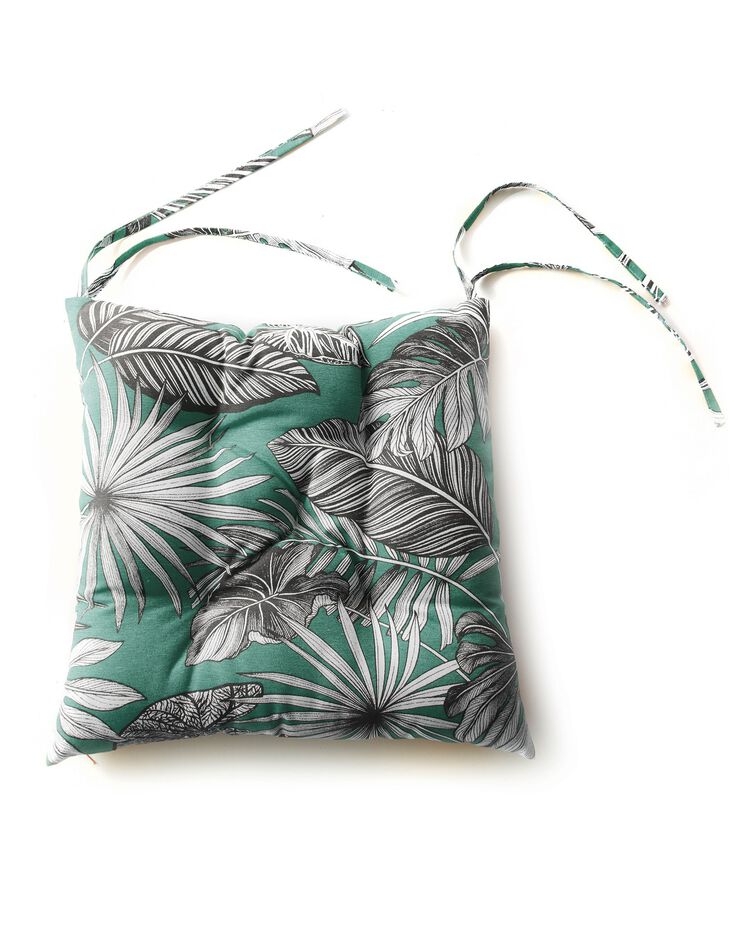 Galette de chaise imprimé tropical - lot de 2 (vert)