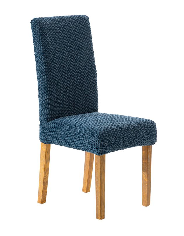 Housse texturée bi-extensible spéciale chaise (bleu)