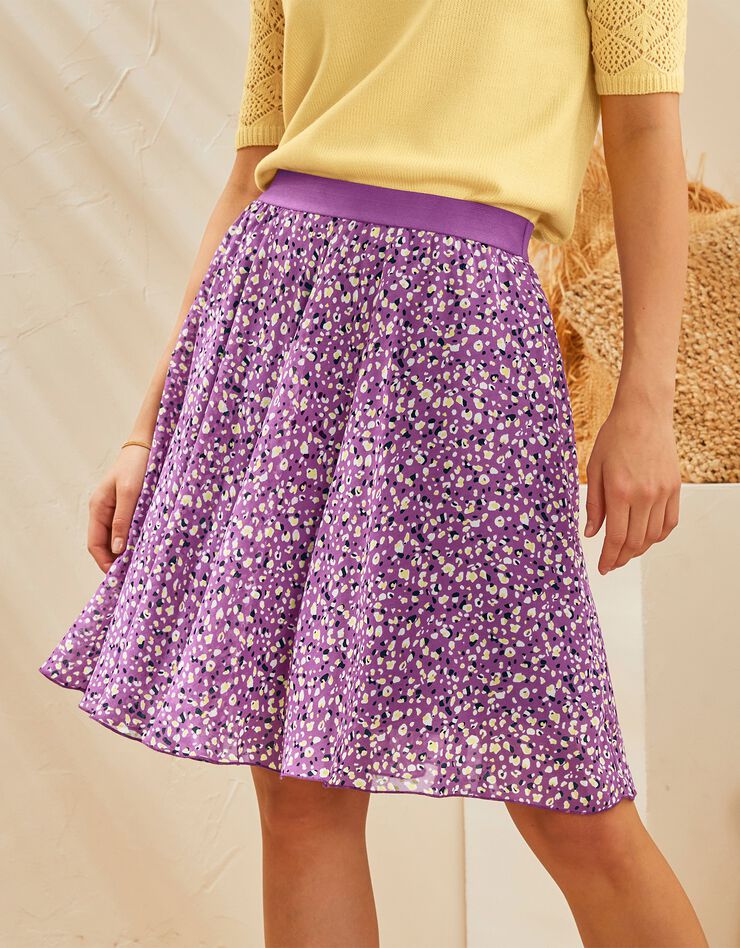 Jupe courte imprimé minimaliste, voile (lilas) Jupe courte imprimé minimaliste, voile (lilas)