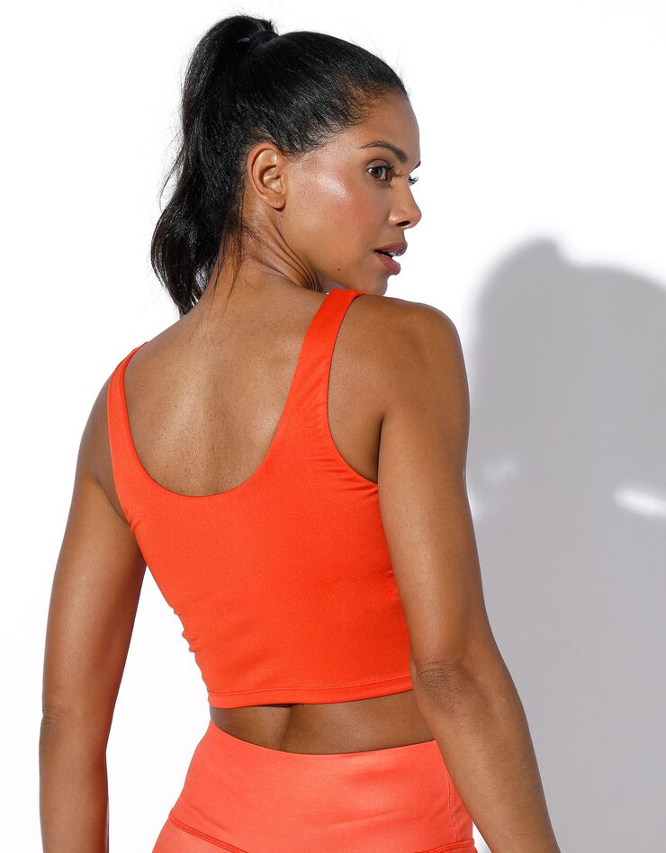 Crop top sport, brassière intégrée (orange) Crop top sport, brassière intégrée (orange)