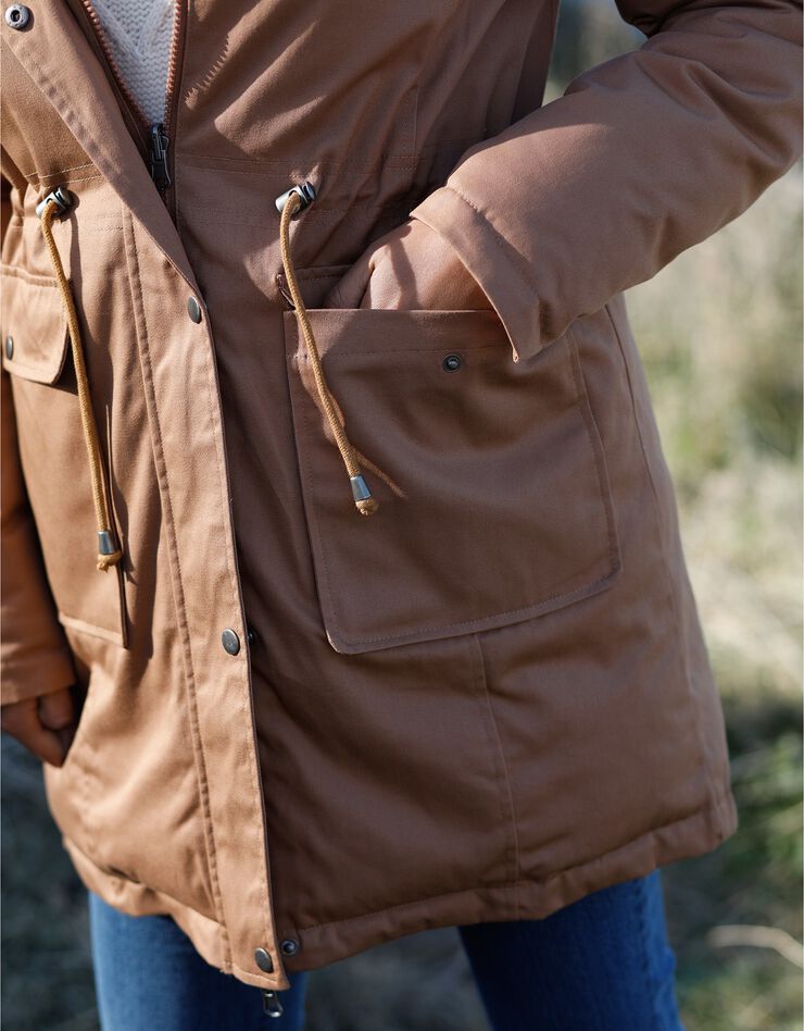 Parka réversible doudoune matelassée déperlante (caramel) Parka réversible doudoune matelassée déperlante (caramel)