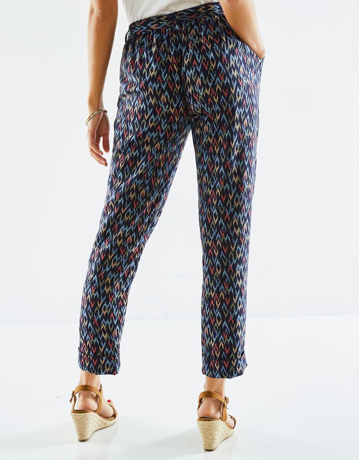 Pantalon 7/8ème fuselé imprimé graphique (marine) Pantalon 7/8ème fuselé imprimé graphique (marine)