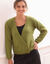 Gilet forme cache-coeur toucher doux (vert mousse)