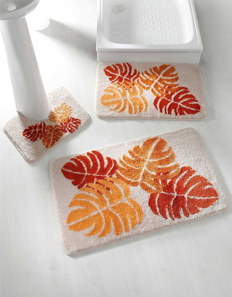 Tapis de bain motif jungle (abricot)