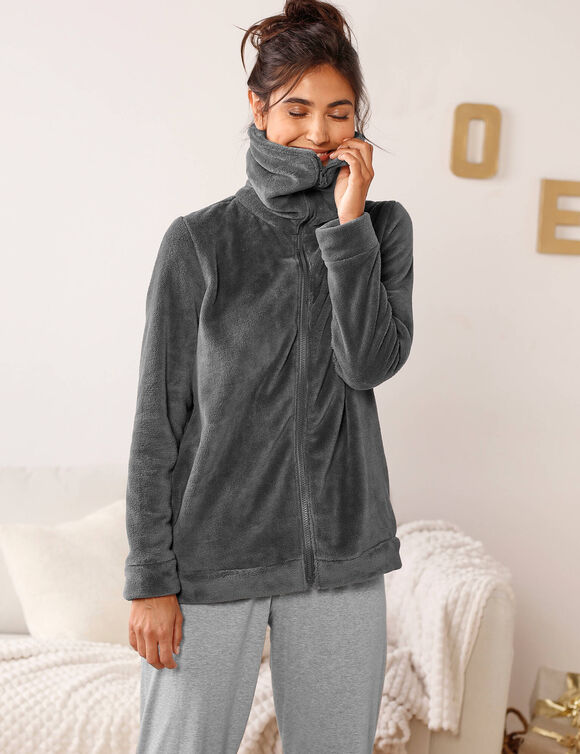 Veste polaire zippée (gris anthracite)