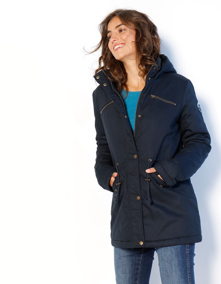 Parka déperlante doublée maille polaire (marine) Parka déperlante doublée maille polaire (marine)