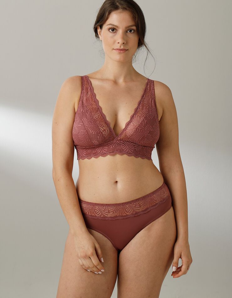 Soutien-gorge forme foulard en dentelle stretch Taripa - sans armatures (pourpre) Soutien-gorge forme foulard en dentelle stretch Taripa - sans armatures (pourpre)