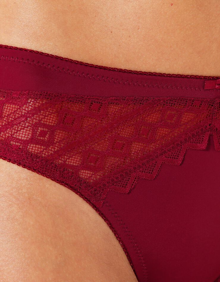 Culotte microfibre et dentelle Morella - lot de 2 (bordeaux) Culotte microfibre et dentelle Morella - lot de 2 (bordeaux)