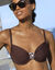 Haut de maillot de bain avec armatures drapé uni (chocolat)