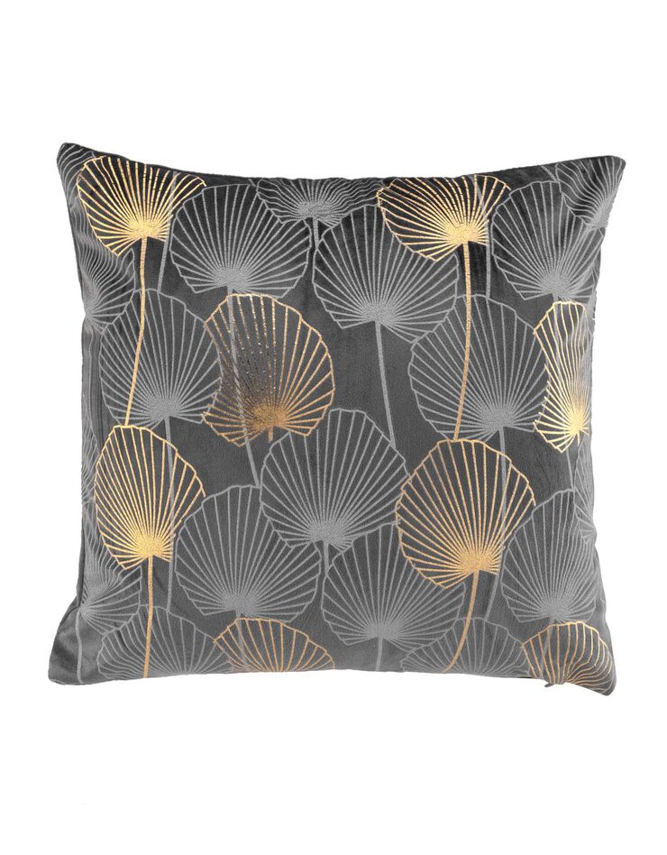 Coussin végétal dorure (gris / doré)